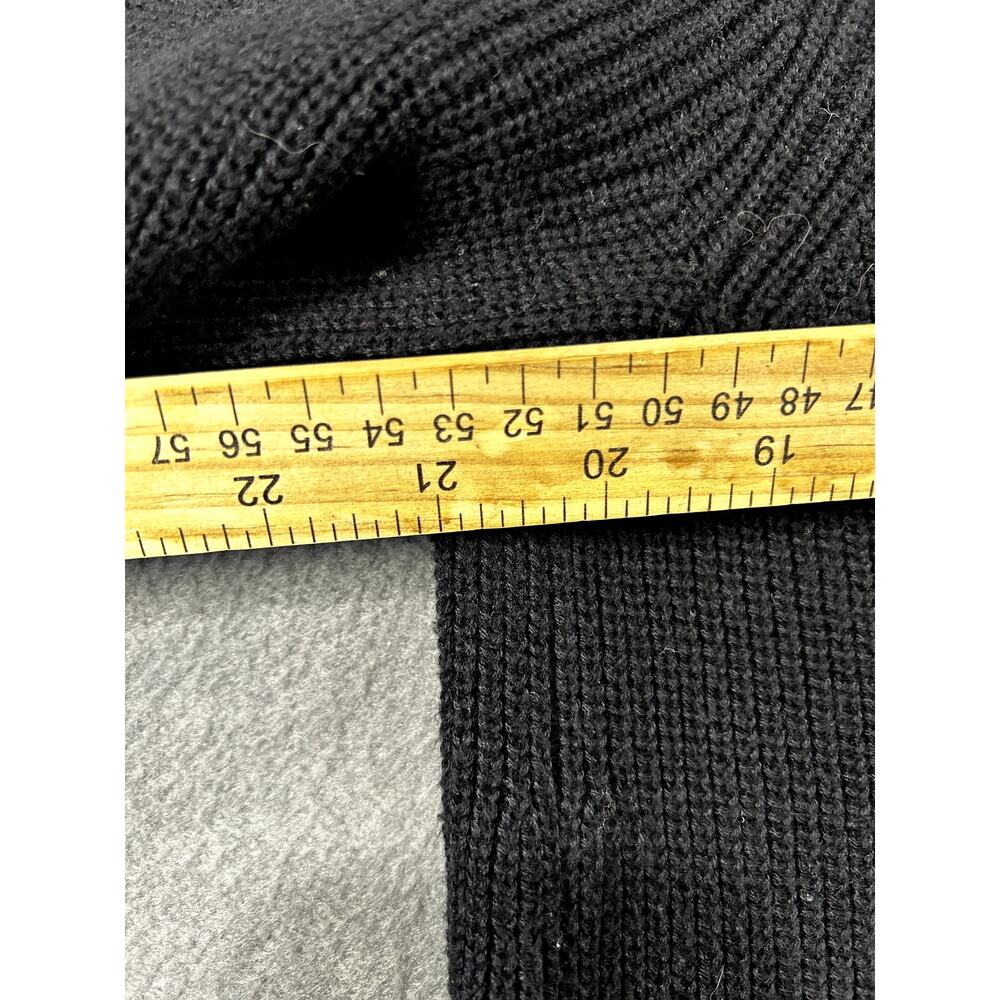 Elliott Lauren Sweater Women Black Ribbed Knit Lace Up Side Crewneck Size Large - Picture 4 of 7